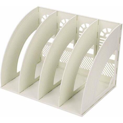 Green Mobility-4Compartiments Etagère De Rangement Module, Boîte de Rangement Classement Magazine Classeur DIY Porte-revues en plastique Organisateur de Bureau pour Magazine Papier A4 Livre Dossier (1/5)