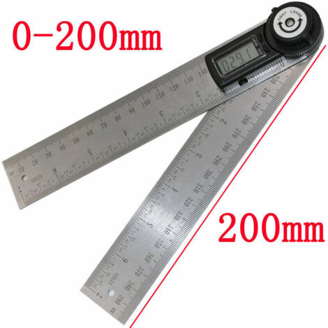 Green Mobility-Règle D'angle Numérique, Preciva Rapporteur, Mesure de Longueur 400 mm et d'Angle en Acier Inoxydable avec Maintien, Zéro et Grand Ecran LCD, Système Mm/Inch, pour le Travail du Bois, C (1/3)