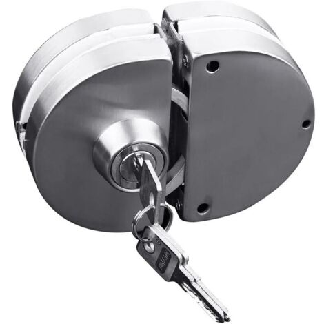 Green Mobility-Verrou de porte coulissante avec clé - En acier inoxydable - Pour porte en verre de 10–12 mm (1/5)