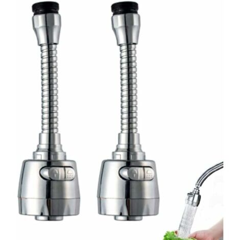 Green Mobility-Rallonge de Robinet de Cuisine, 2Pcs Économiseur d'eau Robinet Accessoires, 360°Pivotant Rallonge de Robinet, Buse Filtre Adaptateur, pour Accessoires de Salle de Bain et de Cuisine (1/5)
