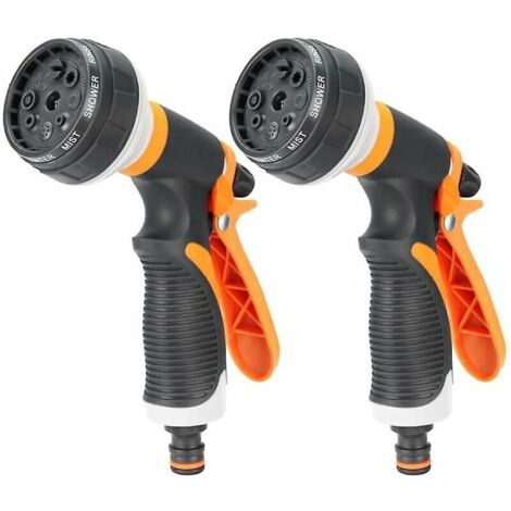 Green Mobility-2pcs Pistolet d'Arrosage, Douche d'Irrigation avec 8 Modes d'Arrosage, Pulvérisateur à Main Haute Pression pour l'Arrosage De Pelouse, Lavage De Voiture, Nettoyage des Trottoirs (1/5)