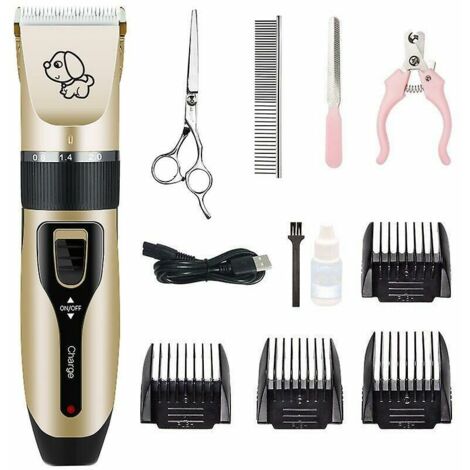 Green Mobility-Tondeuse de toilettage électrique pour Chien, Kit de toilettage sans Fil pour Animaux de Compagnie Kit de Tondeuse à Cheveux pour Chiens, Chats, Animaux de Compagnie (Or) (1/5)