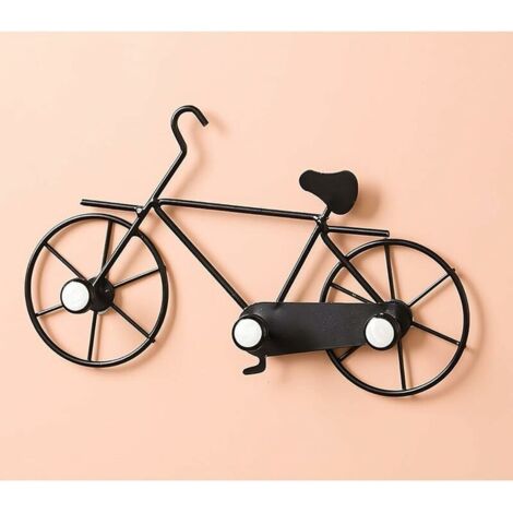 Green Mobility-hooks Wrought Iron Metal Bicycle 3, Wall Mounted Keys Holder Hallway Coat Hat Coat, Unique Art Ornaments Decor, Wall Hanging Creative for Entryway Mudroom Hallway (Color : Black) (1/4)