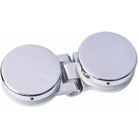 Green Mobility-2 pièces de charnières de porte en verre, rondes chromées, adaptées au verre de 5 à 8 mm d'épaisseur, traitement de surface de finition miroir (1/3)