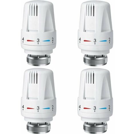 Green Mobility-4pcs Tête thermostatique de radiateur PCS, tête de thermostat de radiateur TRV M30 x 1,5, vanne thermostatique de radiateur, vannes de radiateur de radiateur pour système de chauffage p (1/5)