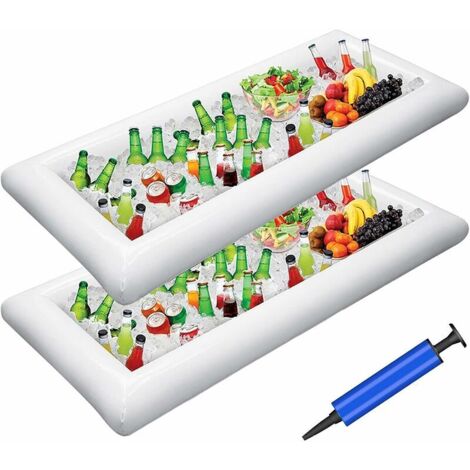 Green Mobility-Inflatable Serving Bars Ice Buffet Salad Serving Trays Food Drink Holder Cooler Containers Indoor Outdoor BBQ Picnic Pool Party Supplies Luau Cooler w Drain Plug (1/5)