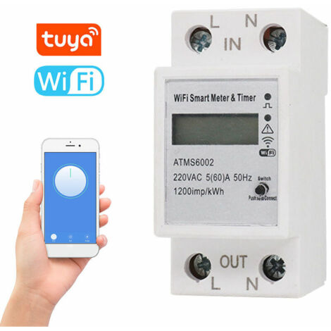 Green Mobility-Tuya WiFi Compteur électrique intelligent Compteur d'énergie intelligent minuteur téléphone mobile APP Télécommande (1/5)