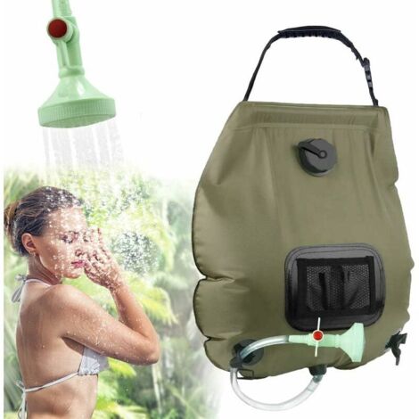 Green Mobility-20L Solaire Sac de Douche, Sac de Douche Solaire Camping,Extérieur avec Flexible Commutable Tête de Douche Tuyau (1/5)