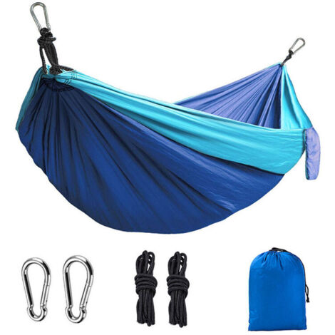 Green Mobility-Hamac Suspendu, Simple ou Double Hamac Camping Jardin avec Sac Portable, Capacité de Charge Maximale de 300kg, pour Jardin, Plage, Arrière-Cour, Patio, Randonnée, Voyage( Bleu 270140CM) (1/3)