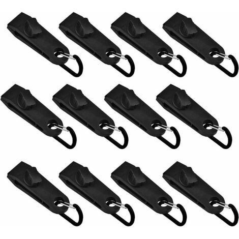 Green Mobility-Lot de 12 Clips de bâche de Fixation Robustes en Plastique en Forme de D pour auvent, Camping, bâche de Jardin (1/5)