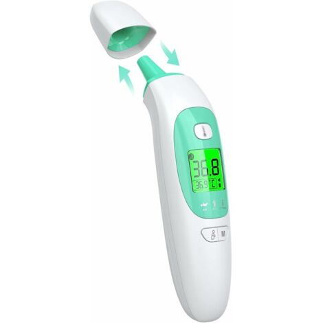 Green Mobility-Thermomètre frontal adulte, alarme de fièvre, écran LCD et fonction mémoire (1/5)