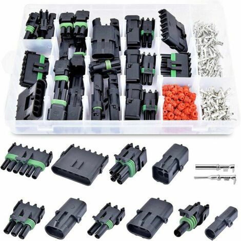 Green Mobility-Imperméable à l'eau Connecteur , Connecteur étanche électrique Prise Mâle et Femelle Terminaux, Waterproof Fil électrique Connecteur pour Moto Auto Truck (320PCS) (1/5)