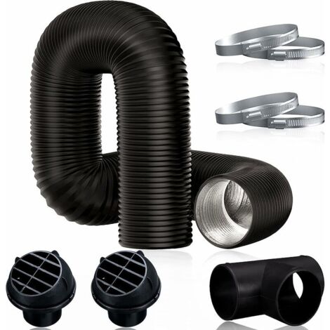 Green Mobility-Tuyau de chauffage de voiture 75 mm, accessoires de kit de tube en T (noir) (1/5)