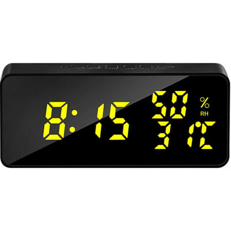 Green Mobility-Smart Grande Horloge Murale Numerique App Temps / Date / Temperature 100 Couleurs Affichage Des Enregistrements Et Son Activer Et Compte A Rebours Fonction, Noir, Type B (1/5)
