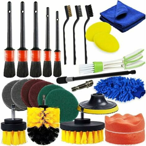 Green Mobility-Weytoll 26 pièces Brosse de Nettoyage pour Perceuse, Kit Nettoyage Voiture Interieur, Brosse de Jantes, pour Surfaces de Salle de Bain, Sol, Baignoire, Auto (1/5)