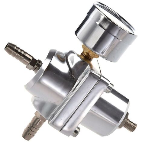 Green Mobility-Régulateur de pression de carburant réglable universel pour voiture avec jauge argent (1/3)
