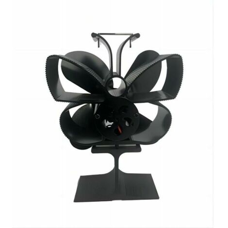 Green Mobility-Ventilateur de poêle à bois pour poêle à bois/cheminée/gaz/granulés/bûches Ventilateur de cheminée à 4 pales thermique, style papillon (1/5)
