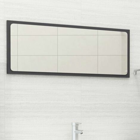 Green Mobility-Miroir de salle de bain Gris 90x1,5x37 cm Agglomere (1/5)