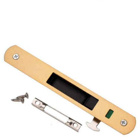 Green Mobility-Serrure de porte coulissante - Garnitures de quincaillerie de verrouillage simple de fenêtre de porte coulissante en acier inoxydable de ménage(or) (1/4)