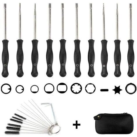Green Mobility-Jeu de 10 tournevis carburateur + sac EVA + brosse de nettoyage, jeu d'outils pour le réglage du carburateur Outil tournevis pour carburateur (1/5)