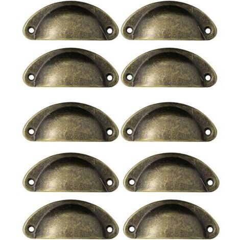 Green Mobility-Lot de 10 Poignées de Tiroir Rétro en Métal Pour Meubles de Cuisine Porte d'armoire Placards avec Boutons Meubles en Laiton Antique (1/5)