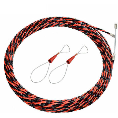 Tire-câble électrique de 50 mètres, diamètre 5 mm, installation télescopique, utilisé pour tirer et rallonger les câbles, tire-câble flexible en fil d'acier spiralé. (1/5)