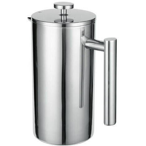 Green Mobility-Cafetière à piston inox 1 litre – Double paroi isolée 0,8 mm – Maintien au chaud 1h – Avec filtres de remplacement (1/5)