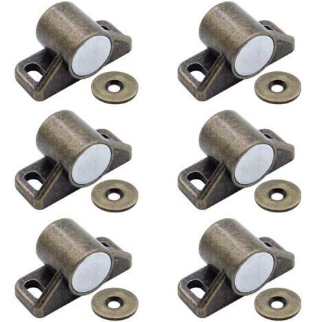 Green Mobility-Lot de 6 loqueteaux de porte aimantés – Fermeture magnétique en bronze – Plaque métallique 1 mm – Force magnétique forte (1/5)