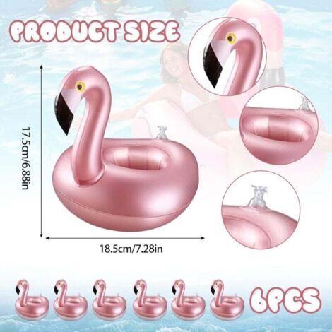 Feliciay Lot De 6 Porte-Bouteilles Gonflables – Motifs Cocotier, Licorne, Canard – Pour Piscine, Plage, Fêtes