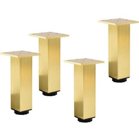 Green Mobility-Pieds de meubles réglables , lot de 4, pieds de meubles en métal, pieds de support carrés pour armoire de salle de bain, capacité de charge 400 kg, hauteur 25 cm, réglables sur 18 mm - (1/4)