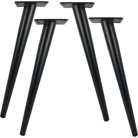 Green Mobility-Lot de 4 pieds de table robustes en métal de 40 cm pour meubles modernes, commodes, armoires, bureaux, tabourets - Support de remplacement - Charge maximale : 800 kg (1/4)