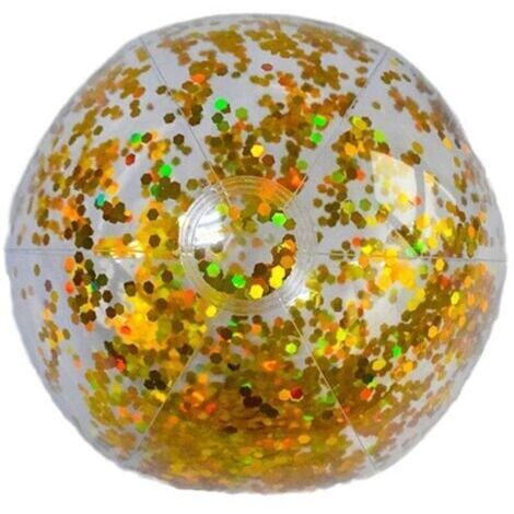 Green Mobility-Ballon gonflable à paillettes - Jouet de piscine pour enfants - 40 cm avec pompe à air (1/4)