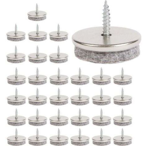 Green Mobility-Patins de meubles - Lot de 32 patins de chaise, diamètre 28 mm. Ces patins, dotés de coussinets en feutre de 5 mm d'épaisseur, offrent une protection idéale pour les pieds de vos chais (1/4)
