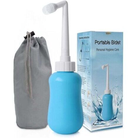 Green Mobility-Bidet portable 350 ml bleu pour les soins post-partum, en matériau EVA ABS souple, avec embout rétractable, idéal pour les voyages et les soins post-partum. (1/4)