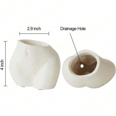 Green Mobility-Mini pot de fleurs en résine pour femmes, pot de jardin extérieur avec trous de drainage pour plantes d'intérieur et d'extérieur, blanc, 12,7 cm (1/4)