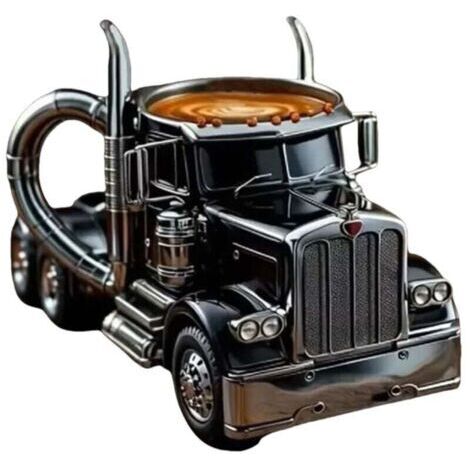 Green Mobility-Mug en acier inoxydable en forme de voiture, cadeau idéal pour les passionnés d'automobile, sous-verres non inclus, jaune (1/3)
