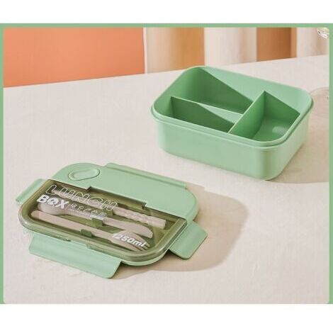 Green Mobility-Boîtes à lunch en plastique de qualité alimentaire, boîte à lunch hermétique compatible micro-ondes, boîte bento pour adultes, contenant de conservation des aliments portable (1/4)