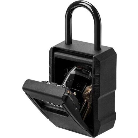 Green Mobility-Coffre-fort miniature , boîte de rangement pour clés secrètes, organisateur de mots de passe à combinaison à 4 chiffres (noir) (1/3)
