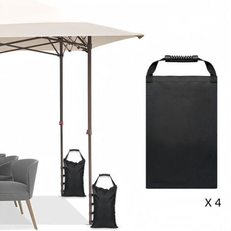 Green Mobility-(Amélioré) Lot de 4 poids de pied en sac de sable pour auvents de tentes pliantes, noir (1/4)