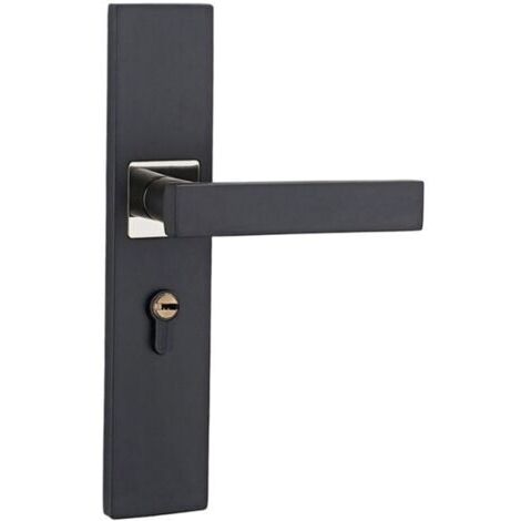Green Mobility-Poignée de verrouillage , serrure de porte en bois pour chambre à coucher, serrure intérieure silencieuse (noir/argent) (1/3)