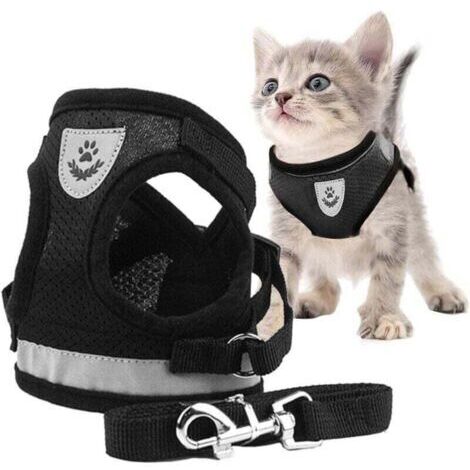 Green Mobility-Harnais pour chat , Harnais pour chat, Laisse pour harnais de chat, Harnais pour chat avec laisse réfléchissante, Laisse réglable pour petits chats, chiots et chats pour les promenades (1/4)