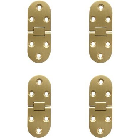 Green Mobility-180 Degré Flip Charnières Rabattables En Laiton Bord Rond Avec Vis Charnière Pour Table Pliante Meubles Armoire Portes Boîte En Bois Anti Rouille Cuivre Polissage Lot De 4 (1/5)