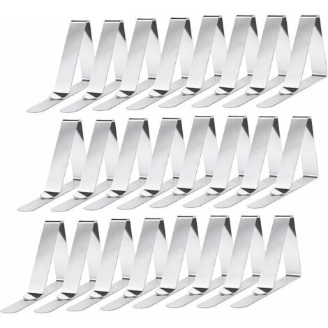 Green Mobility-Lot de 24 Pinces à Nappe en INOX - Ressort de Table pour maintien efficace (1/5)