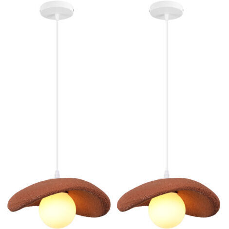 Green Mobility-2PCS 20CM Suspension Lustre Moderne Lustre Personnalisé Créatif D'Intérieur Plafonnier Rétro E27 Orange Pour Chambre Cuisine (1/5)