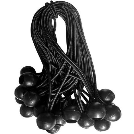Green Mobility-Cordons élastiques de 6 pouces avec boules d'arrimage pour bâches à billes pour tente de bâche à baldaquin, paquet de 25 (1/5)