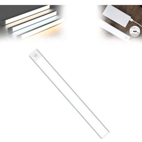 Green Mobility-Illuminazione con sensore di movimento, barra luminosa a LED magnetica, 3 colori regolabili, ricaricabile, illuminazione magnetica sottopensile per cucina, armadio, corridoio (bianco, 4 (1/4)