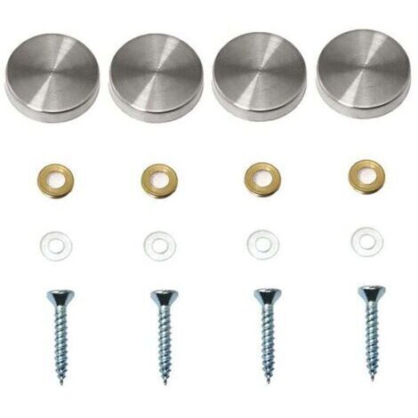 Green Mobility-4er-Pack dekorative Spiegelschrauben, dekorative Nagelkappen, dekorative Schrauben aus poliertem Edelstahl für Spiegel, Glasschränke oder Möbel (0,79 Zoll/20 mm) (1/4)