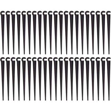 Green Mobility-Piquets de Support de Tuyau d'irrigation Support Piquet de Tube Irrigation Goutte à Goutte Plastique Outil de Jardinage,Paquet de 100 (1/4)