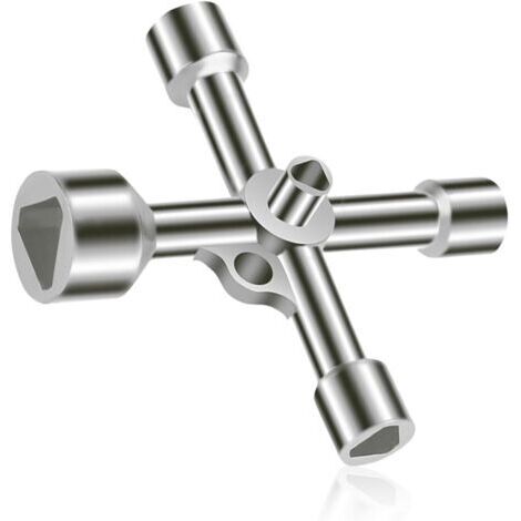 Green Mobility-Clé triangulaire 4 voies 5 tailles diamètre intérieur 7 mm/10 mm/12 mm/13 mm/18 mm Clé utilitaires pour boîte électrique, gaz, eau, compteur électrique, boîte d'armoire (1/4)
