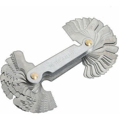 Green Mobility-Peigne Filetage, Jauge Filetage métrique 58 Lames Set vis Pas de Fil jauge de Coupe système de Pouce métrique jauge，argent, une pièce， (1/4)